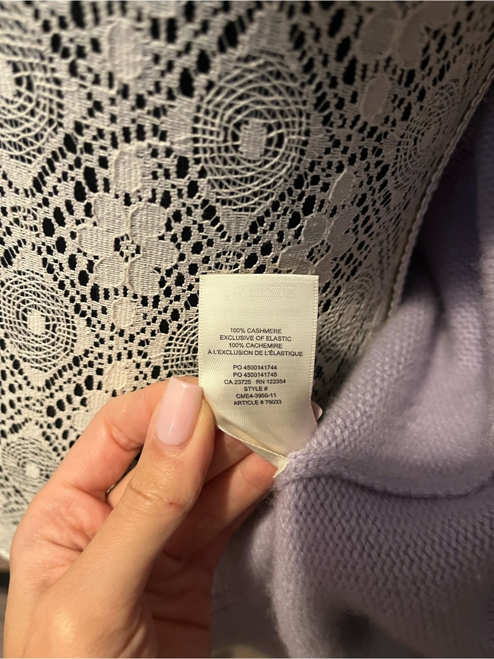 Aritzia Lavender Striped Button-Up Blouse with Matching Lilac Cardigan - Picture 7 of 8